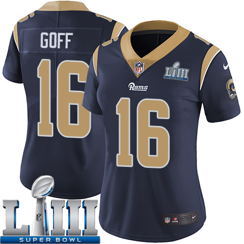 Women Los Angeles Rams #16 Goff Dark blue Nike Vapor Untouchable Limited 2019 Super Bowl LIII NFL Jerseys